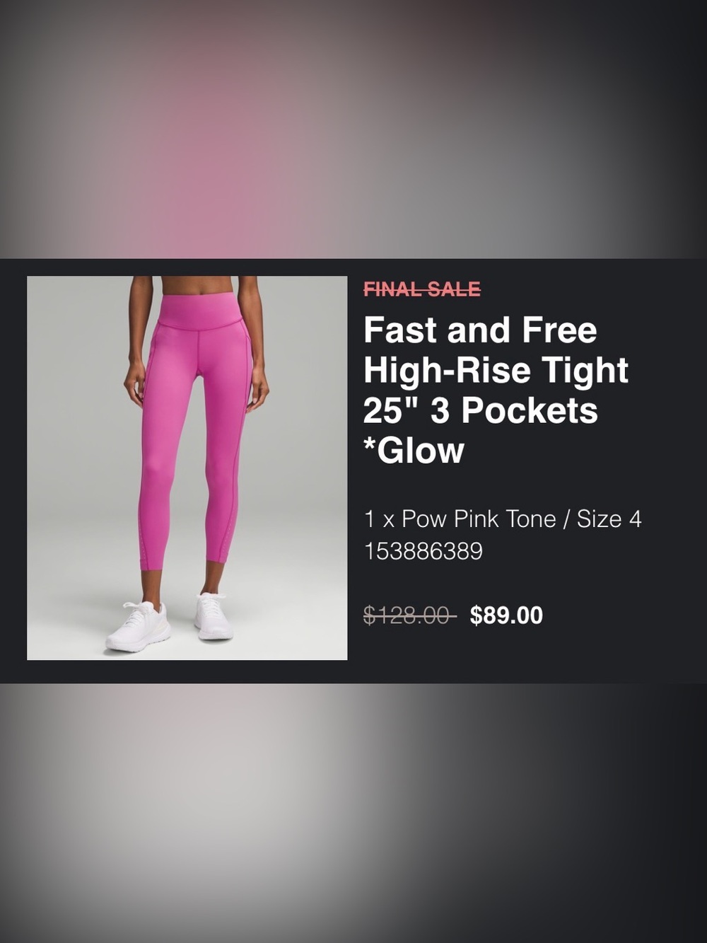 lululemon athletica High-Rise 25" Tight in Pow Pink Tone